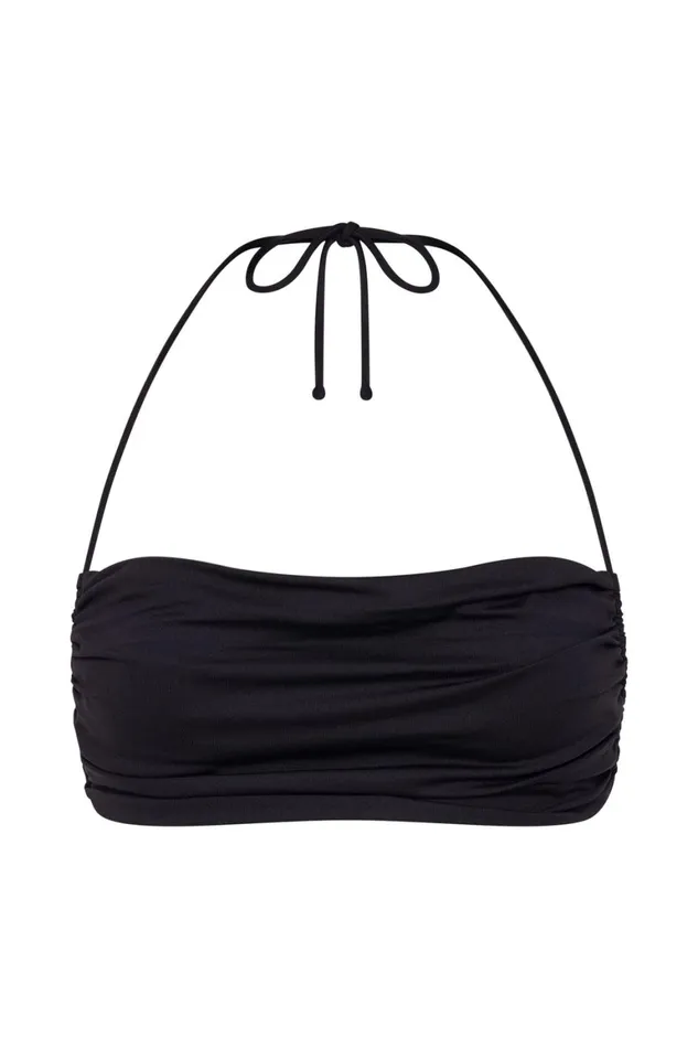 Women Amber Ruched Halter Crop Top 8211 Black Black Meshki Crop Tops Women Amber Ruched Halter Crop Top 8211 Black Black Meshki Crop Tops