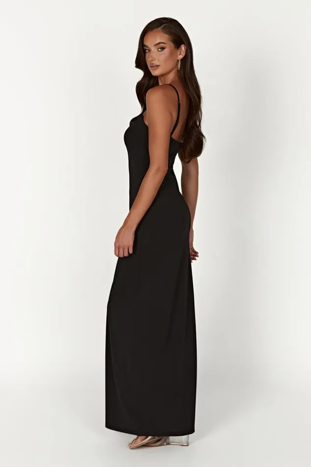 Women Amorette Lace Trim Maxi Dress 8211 Black Black Meshki Maxi Dresses