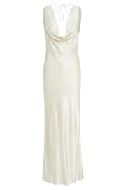 Women Angelique Satin Cowl Back Maxi Dress 8211 Ivory Ivory Meshki Maxi Dresses
