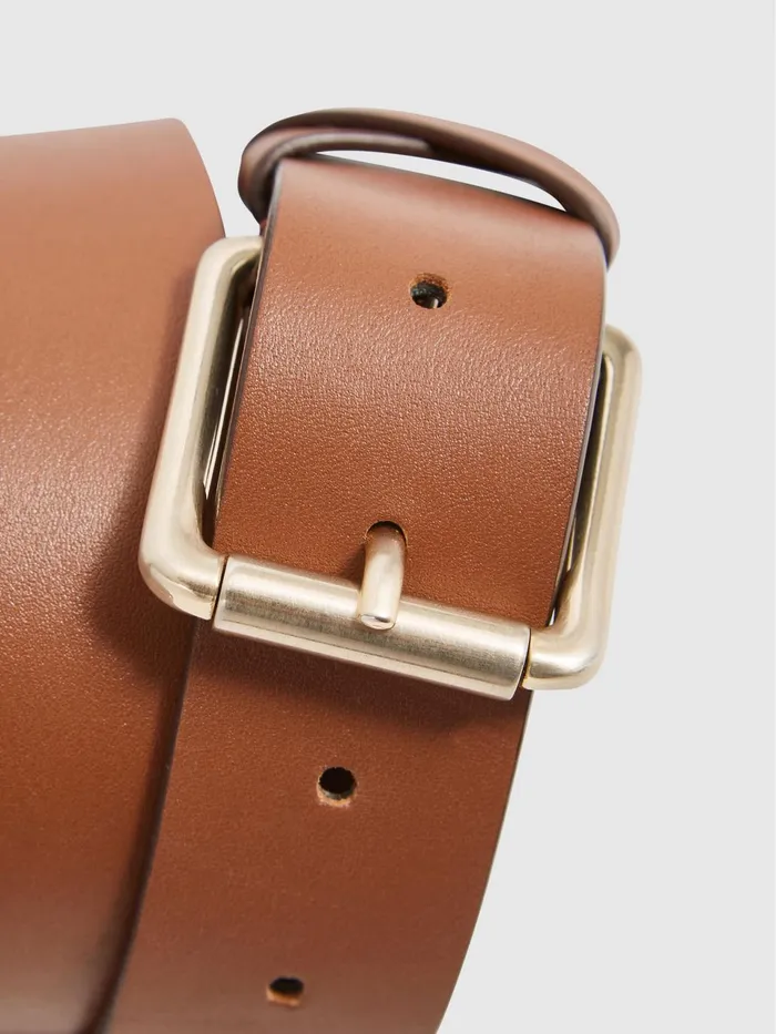 Women Annexe Leather Belt Black Reiss Belts