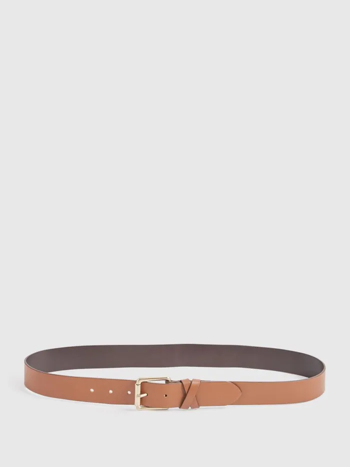 Women Annexe Leather Belt Black Reiss Belts