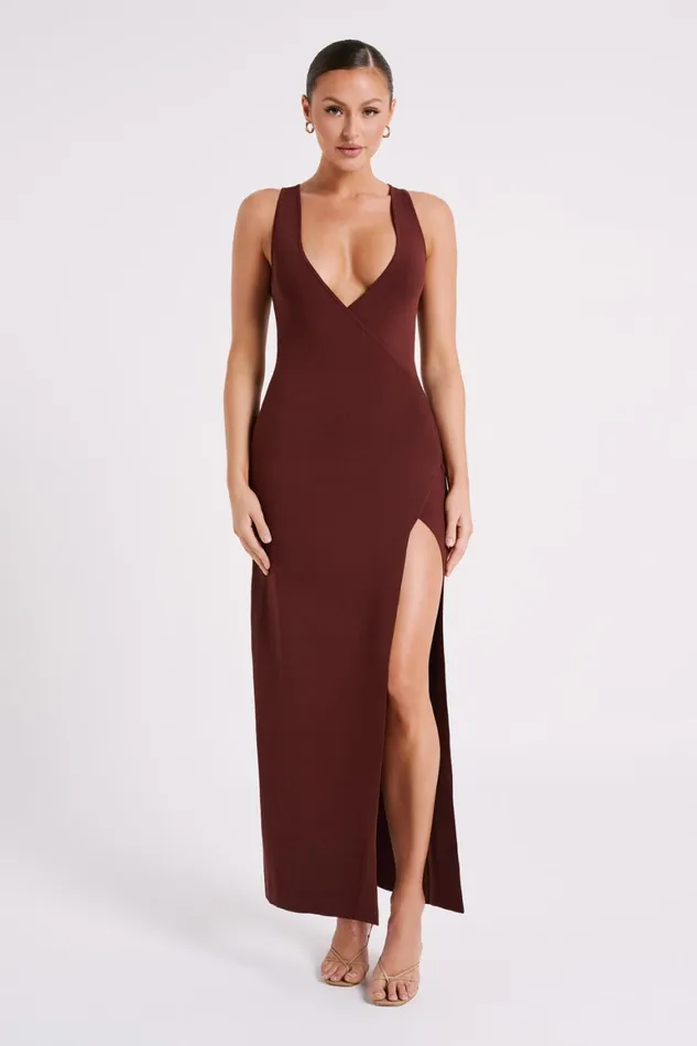 Women Araminta Knit Maxi Dress 8211 Dark Chocolate Darkchocolate Meshki Maxi Dresses