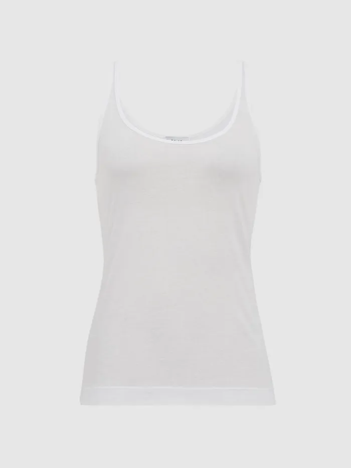 Women Arla Scoop Neck Second Skin Vest Top Black Reiss Tops