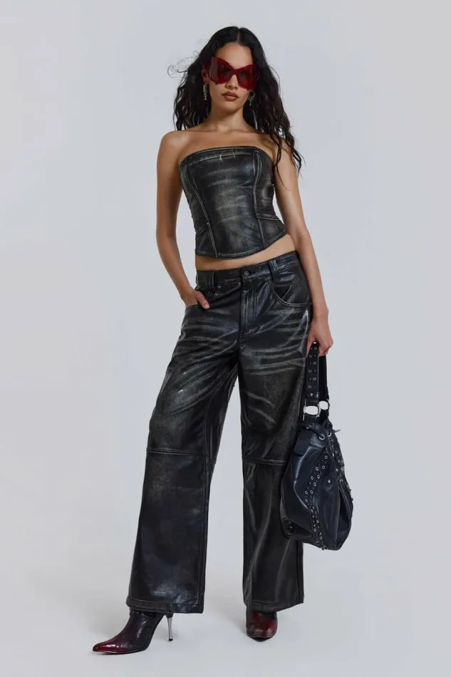 Women Ash Faux Leather Corset Black Jaded London Corsets