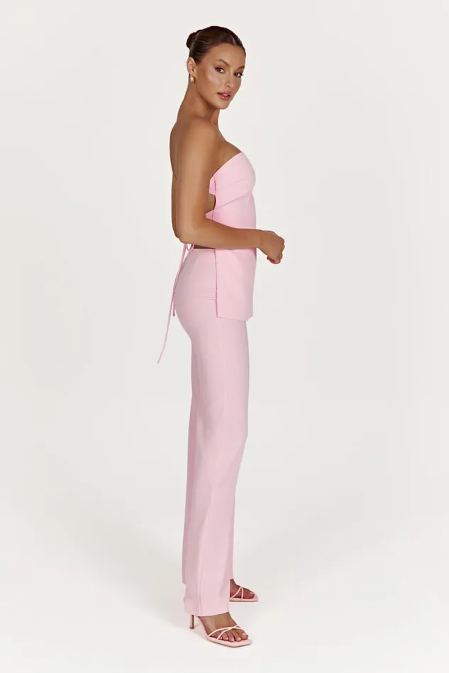 Women Astrid Strapless Back Tie Top 8211 Blush Pink Blushpink Meshki Sleeveless Tops