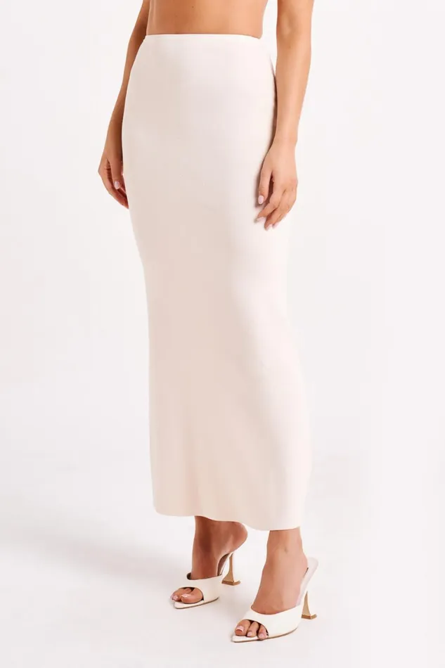 Women Avani Mid Rise Knit Maxi Skirt 8211 Ivory Ivory Meshki Skirts