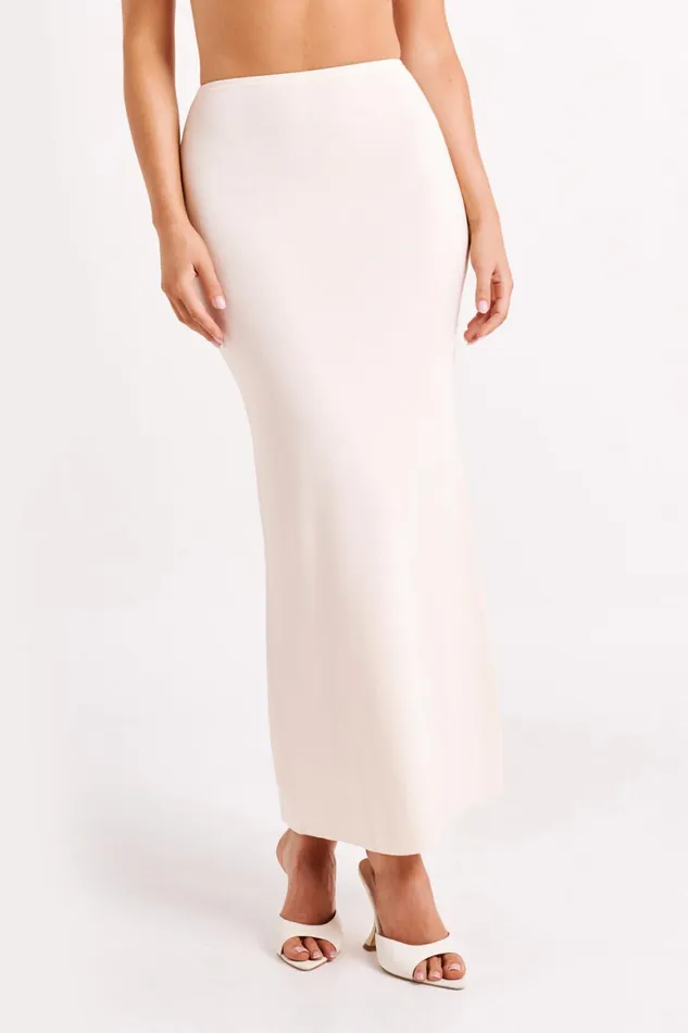 Women Avani Mid Rise Knit Maxi Skirt 8211 Ivory Ivory Meshki Skirts