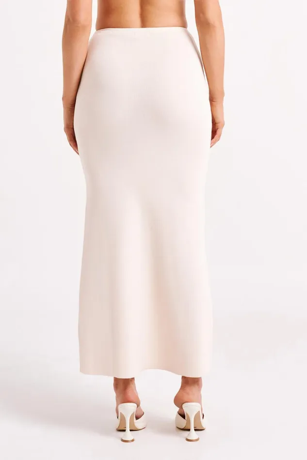 Women Avani Mid Rise Knit Maxi Skirt 8211 Ivory Ivory Meshki Skirts