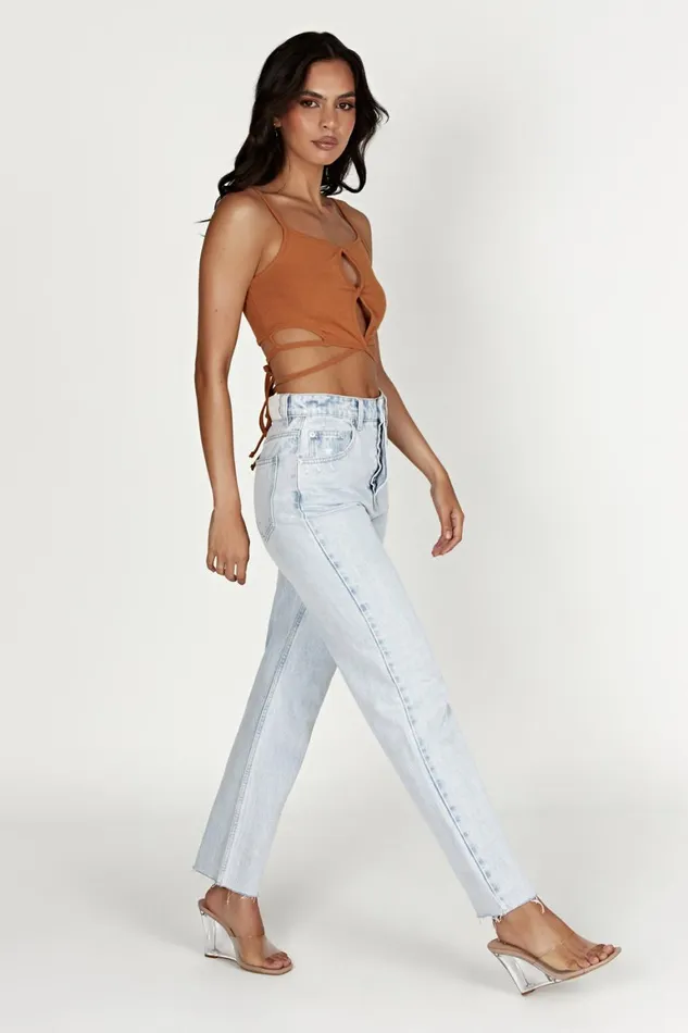 Women Ayesha Cut Out Singlet 8211 Biscuit Biscuit Meshki Crop Tops Women Ayesha Cut Out Singlet 8211 Biscuit Biscuit Meshki Crop Tops