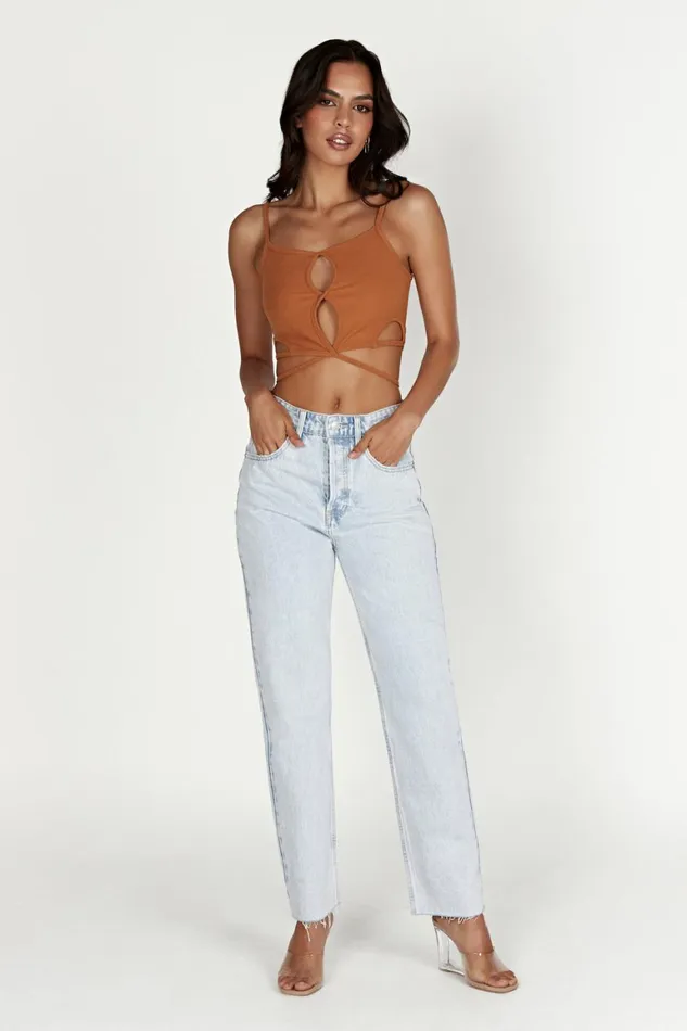 Women Ayesha Cut Out Singlet 8211 Biscuit Biscuit Meshki Crop Tops Women Ayesha Cut Out Singlet 8211 Biscuit Biscuit Meshki Crop Tops