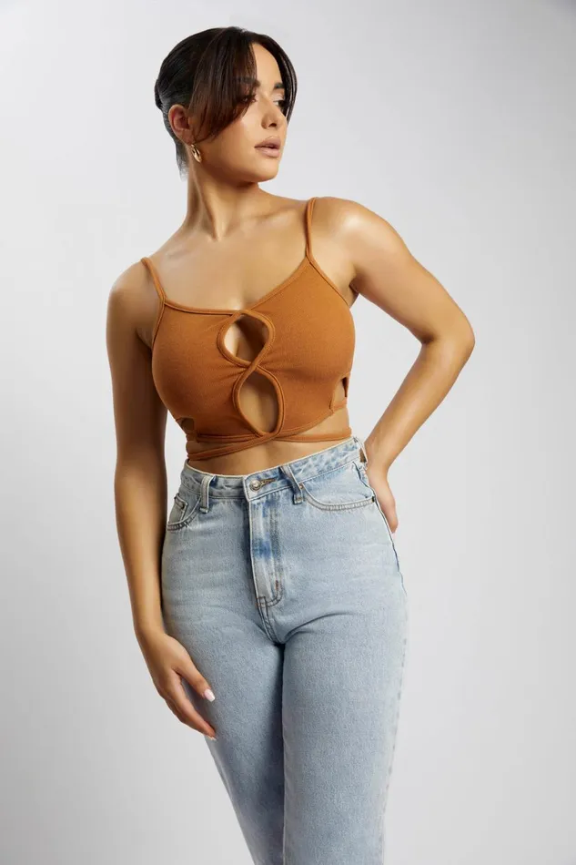Women Ayesha Cut Out Singlet 8211 Biscuit Biscuit Meshki Crop Tops Women Ayesha Cut Out Singlet 8211 Biscuit Biscuit Meshki Crop Tops