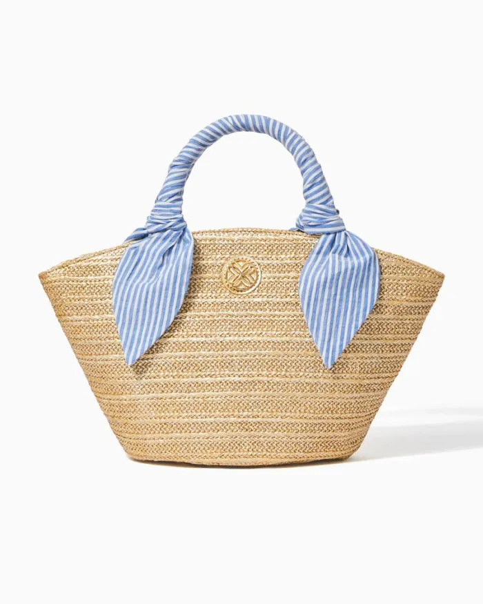 Women Bags Lilly Pulitzer Malia Mini Straw Bag Gold Metallic
