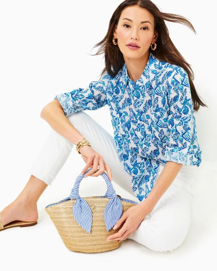 Women Bags Lilly Pulitzer Malia Mini Straw Bag Gold Metallic