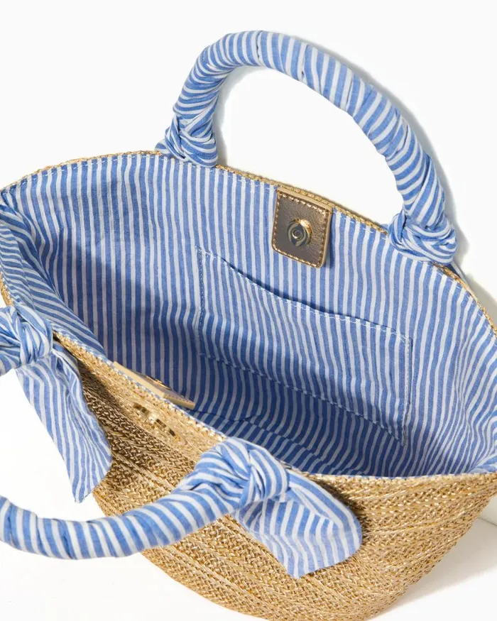 Women Bags Lilly Pulitzer Malia Mini Straw Bag Gold Metallic