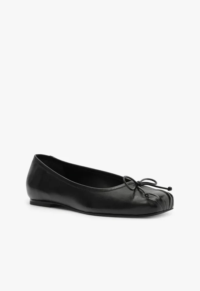 Women Ballerinas Schutz Shoes Arissa Draped Ballet Flat Black