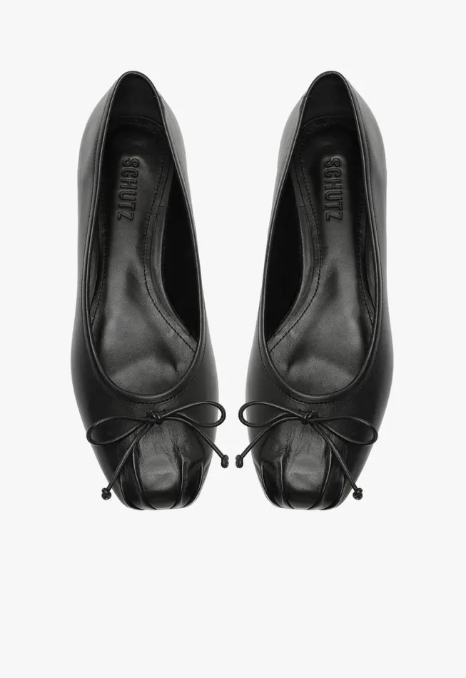 Women Ballerinas Schutz Shoes Arissa Draped Ballet Flat Black