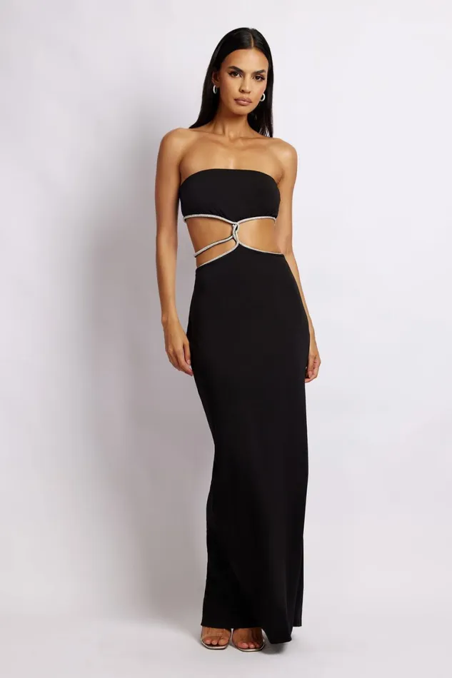 Women Billie Strapless Maxi Dress 8211 Black Black Meshki Bachelorette
