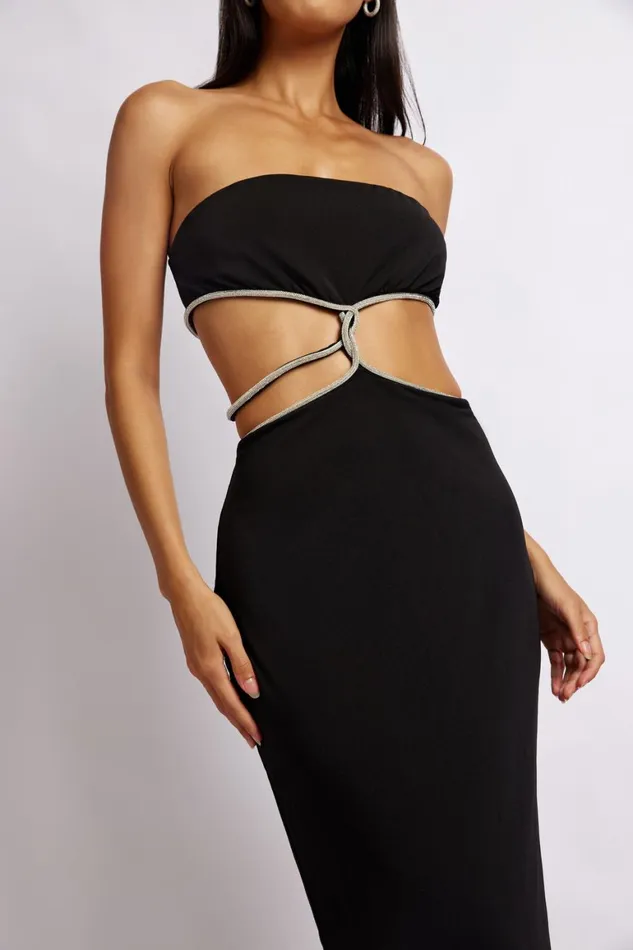 Women Billie Strapless Maxi Dress 8211 Black Black Meshki Bachelorette