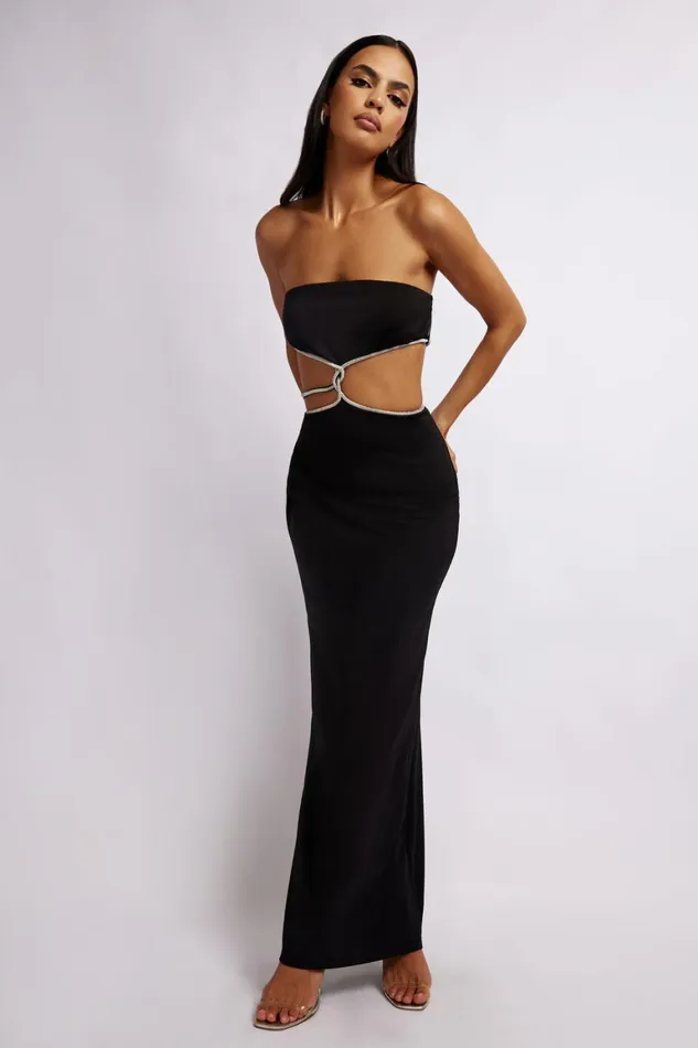 Women Billie Strapless Maxi Dress 8211 Black Black Meshki Bachelorette