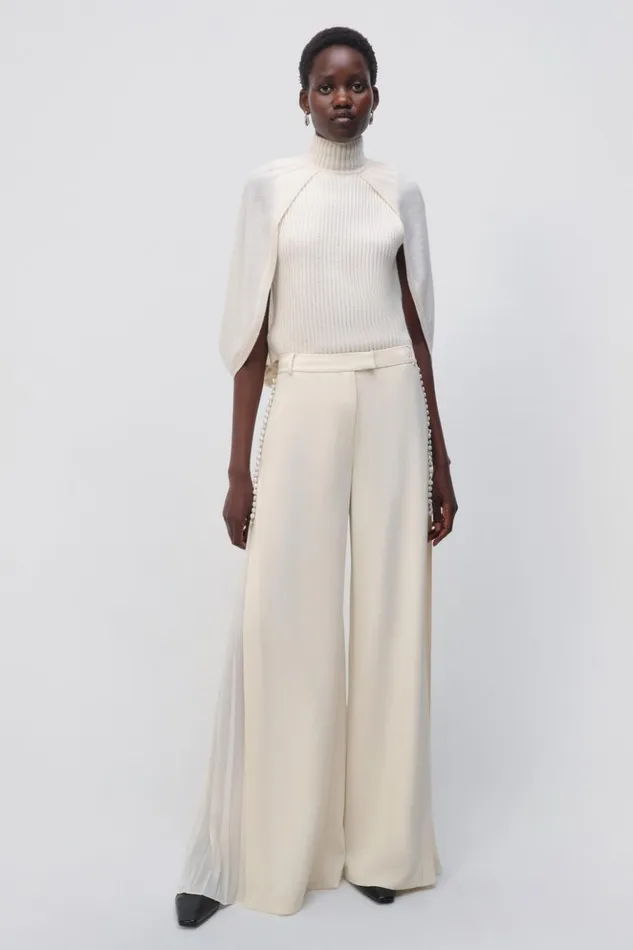 Women Blossom Pant Natural White Jonathan Simkhai Pants and Bottoms