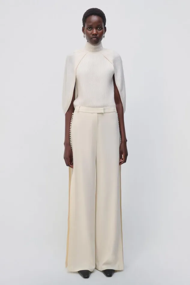 Women Blossom Pant Natural White Jonathan Simkhai Pants and Bottoms