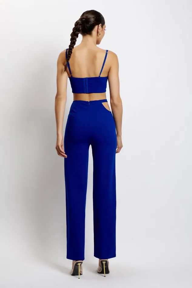 Women Blythe Double Strap Crop Top 8211 Cobalt Blue Cobaltblue Meshki Crop Tops