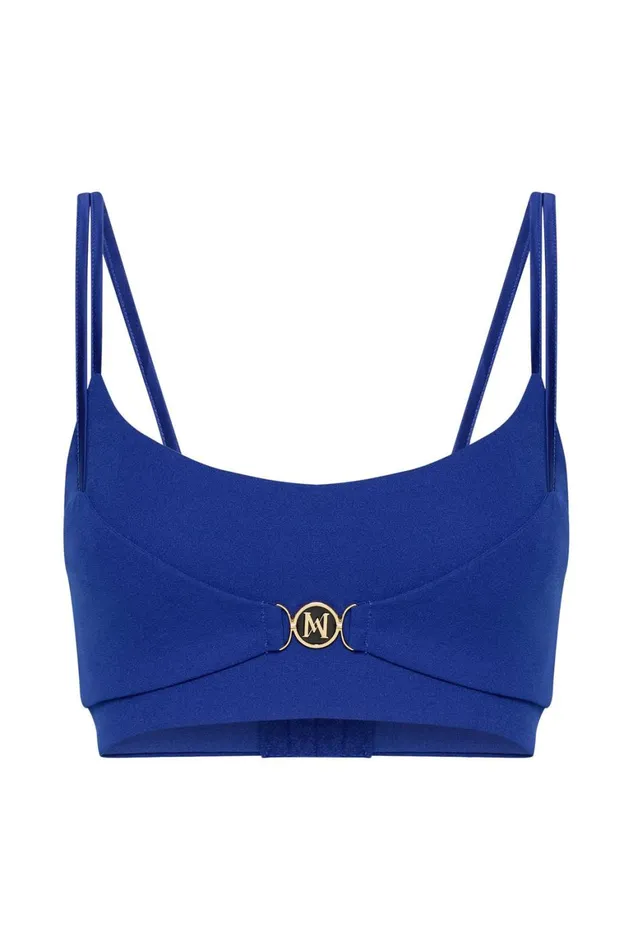 Women Blythe Double Strap Crop Top 8211 Cobalt Blue Cobaltblue Meshki Crop Tops