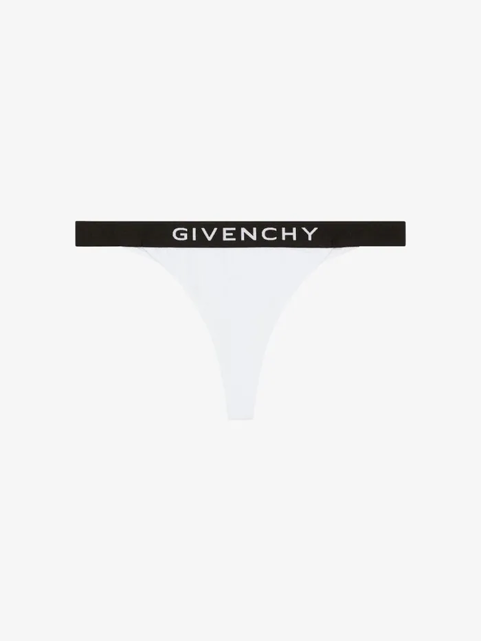 Women Bodysuits and Underwear Givenchy Thong In Jersey Bio With GIVENCHY 4G Signature White