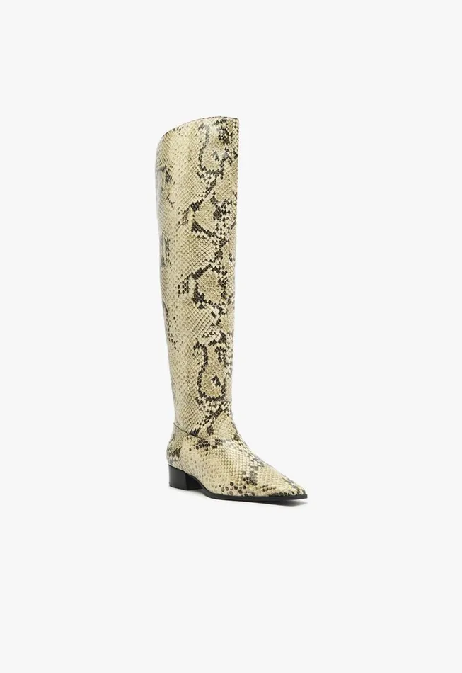 Women Boots Schutz Shoes Helena Over The Knee Boot Animal Print