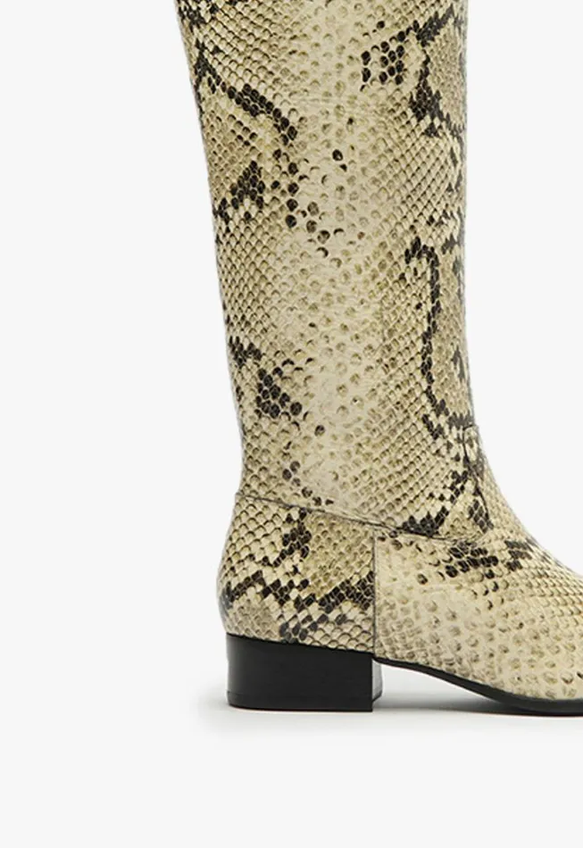 Women Boots Schutz Shoes Helena Over The Knee Boot Animal Print