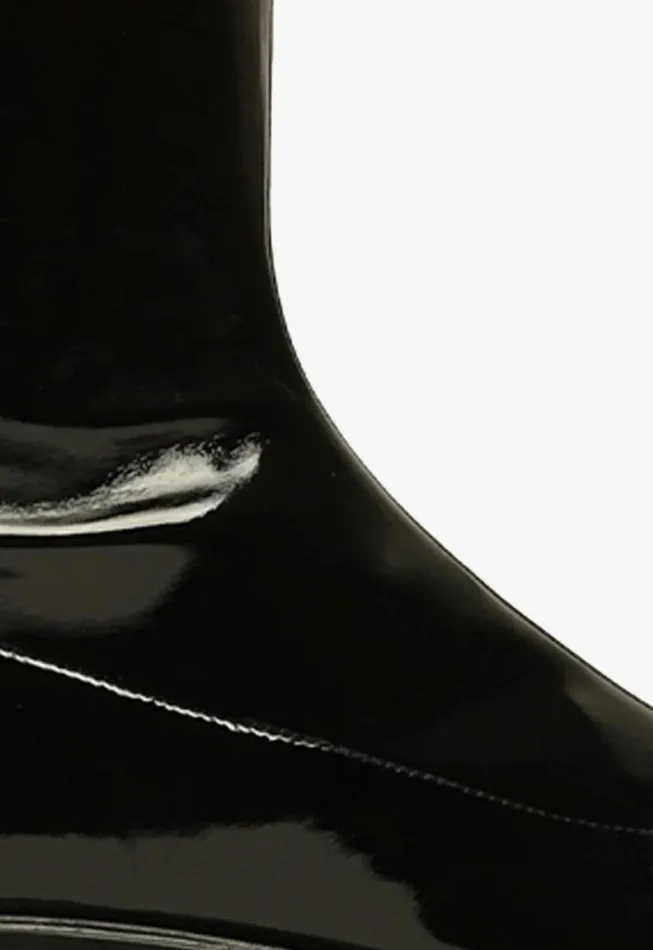 Women Boots Schutz Shoes Kaolin Over The Knee Patent Leather Boot Black