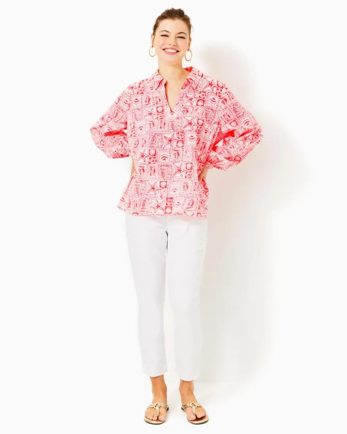 Women Bottoms Lilly Pulitzer 27034 Montoya Chino Pant Resort White