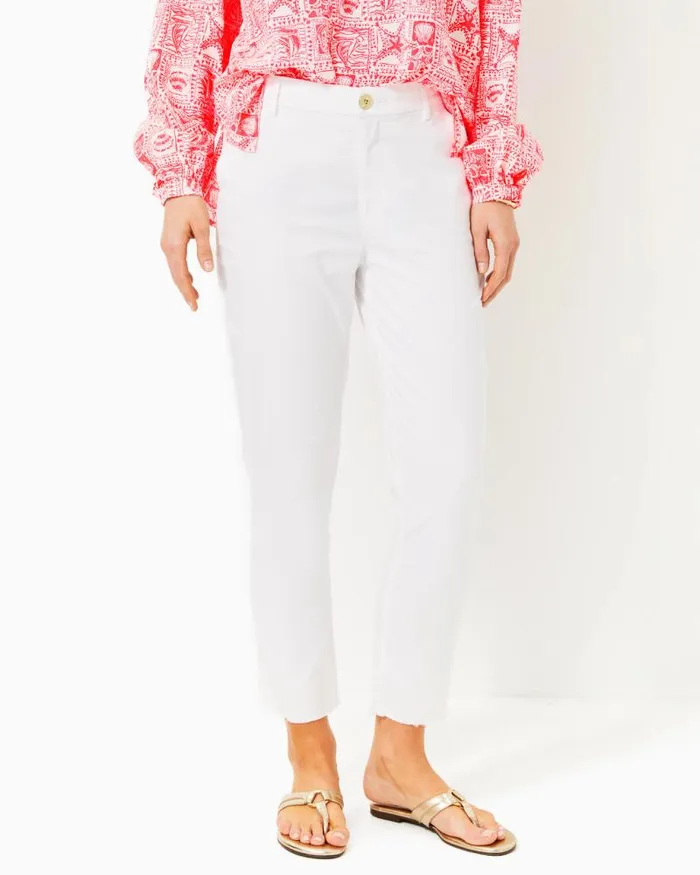 Women Bottoms Lilly Pulitzer 27034 Montoya Chino Pant Resort White