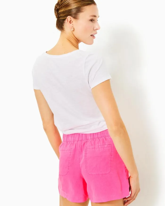Women Bottoms Lilly Pulitzer 4034 Lilo Linen Short Beckon Blue X Sea Salt Blue Women Bottoms Lilly Pulitzer 4034 Lilo Linen Short Beckon Blue X Sea Salt Blue