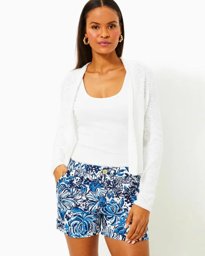Women Bottoms Lilly Pulitzer 5034 Gretchen High Rise Short Mizner Red Seaside Harbour