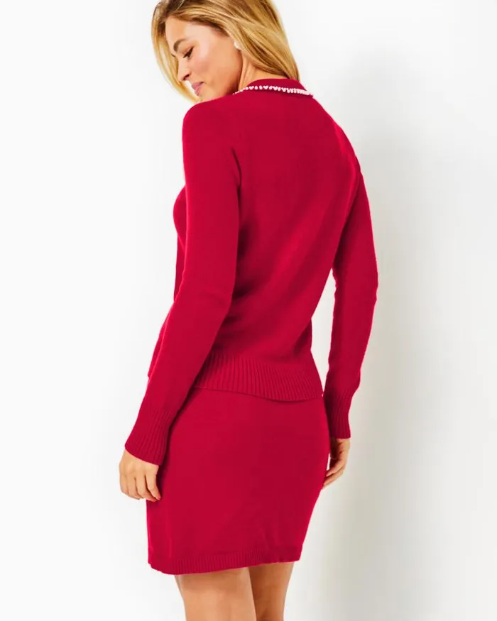 Women Bottoms Lilly Pulitzer Lizona Sweater Skirt Poinsettia Red Women Bottoms Lilly Pulitzer Lizona Sweater Skirt Poinsettia Red