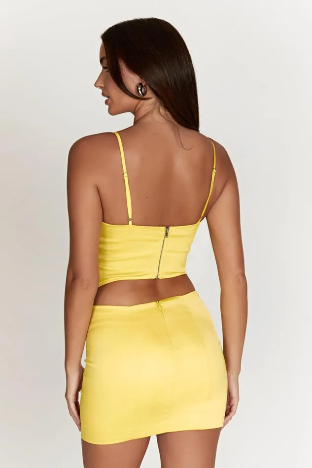 Women Briony Low Rise Mini Skirt 8211 Lemon Lemon Meshki Skirts Women Briony Low Rise Mini Skirt 8211 Lemon Lemon Meshki Skirts