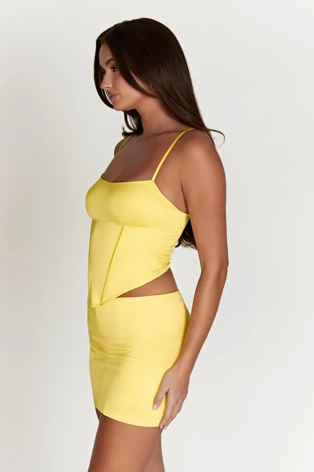 Women Briony Low Rise Mini Skirt 8211 Lemon Lemon Meshki Skirts Women Briony Low Rise Mini Skirt 8211 Lemon Lemon Meshki Skirts