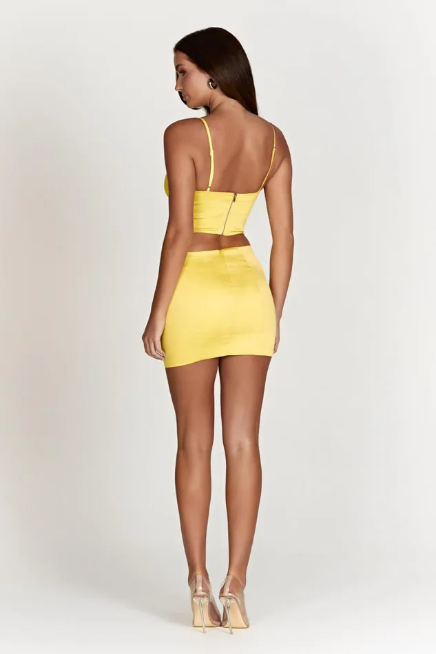 Women Briony Low Rise Mini Skirt 8211 Lemon Lemon Meshki Skirts Women Briony Low Rise Mini Skirt 8211 Lemon Lemon Meshki Skirts