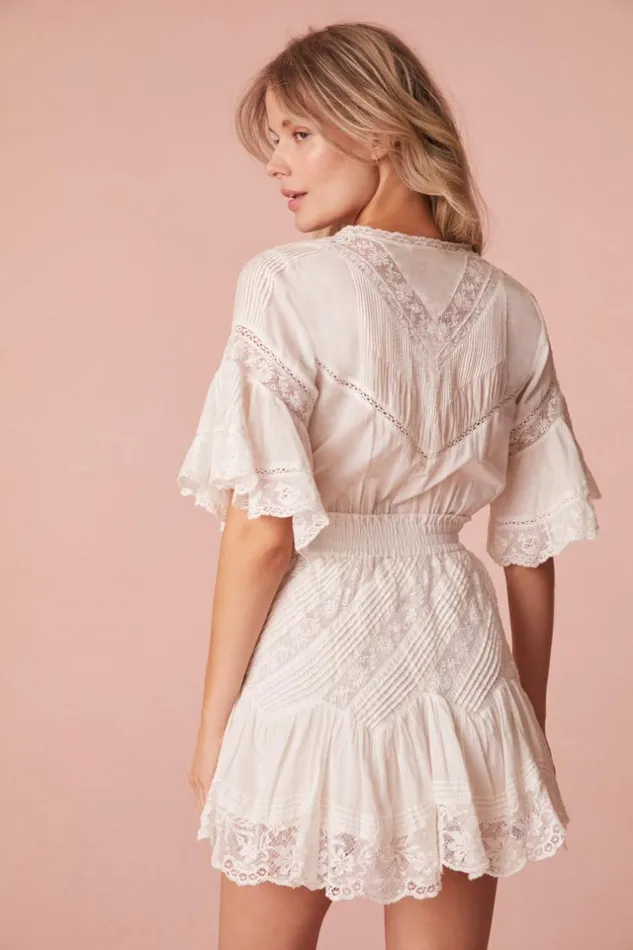 Women Calamina Lace Mini Dress Bright White LoveShackFancy Dresses Women Calamina Lace Mini Dress Bright White LoveShackFancy Dresses
