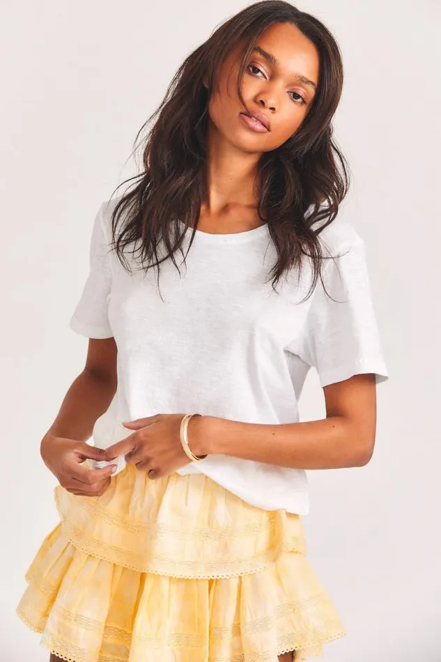 Women Calix Tee White LoveShackFancy Tees and Fleece