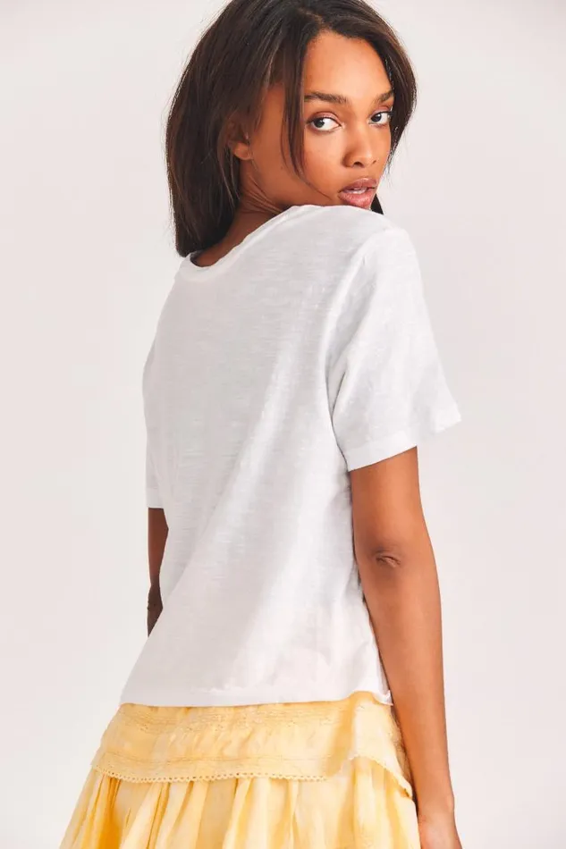 Women Calix Tee White LoveShackFancy Tees and Fleece Women Calix Tee White LoveShackFancy Tees and Fleece