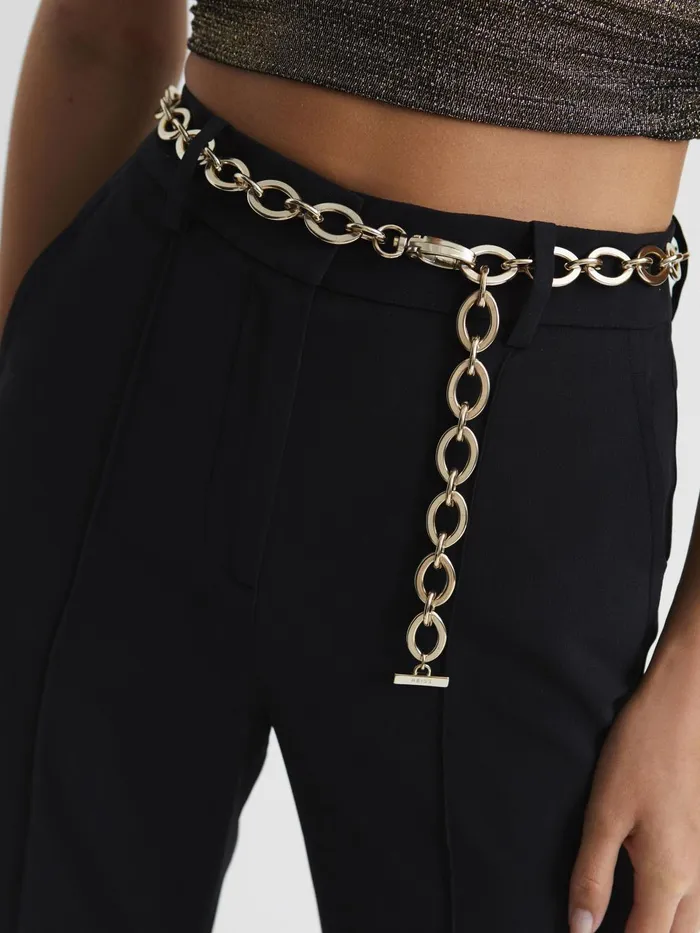 Women Camilla Oval Chain Belt Gold Reiss Belts
