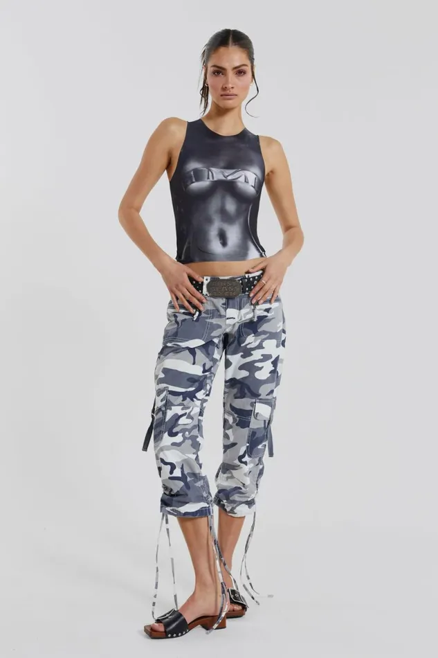 Women Camo Capri Cargos Grey Jaded London Shorts and Jorts