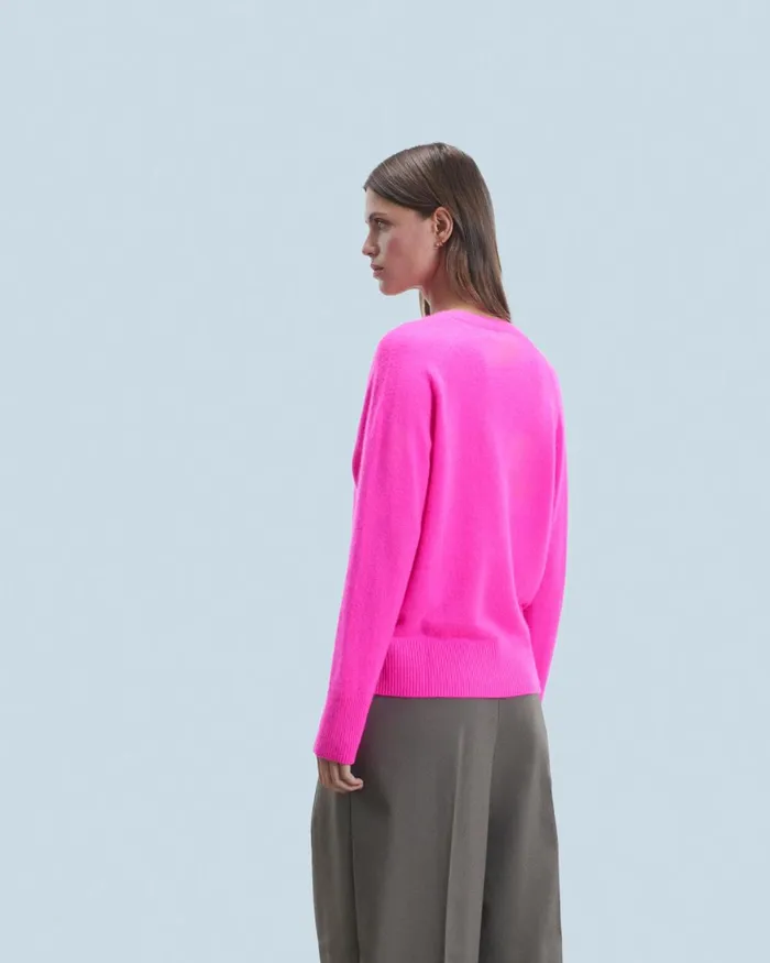 Women Cashmere Sweaters From Future Light Oversized VNeck Sweater Utopic Pink