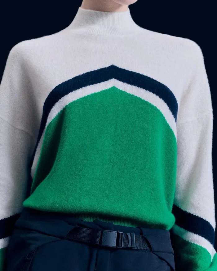 Women Cashmere Sweaters From Future Mock Neck Sweater Mountain Green