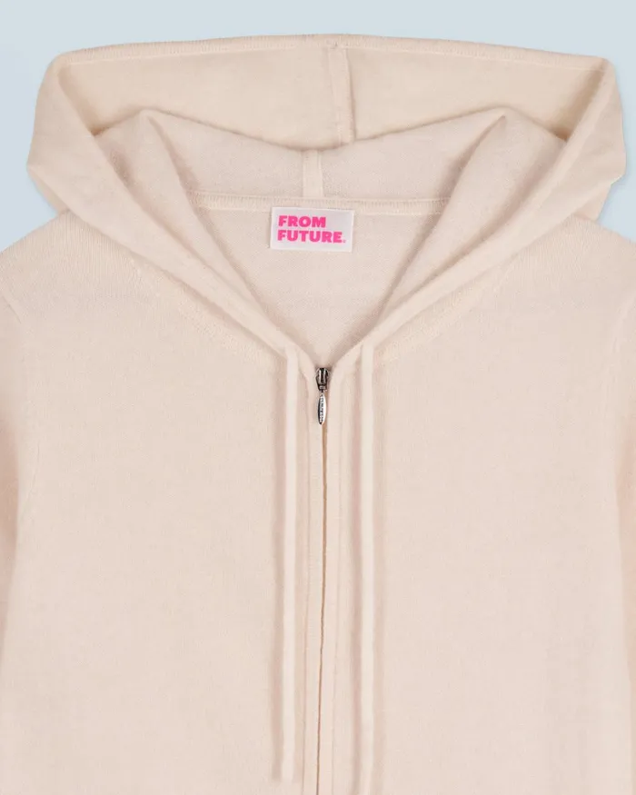 Women Cashmere Sweaters From Future Zipped Hoodie Sweater White