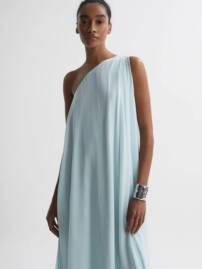 Women Charly One Shoulder Maxi Dress Green Reiss Dresses