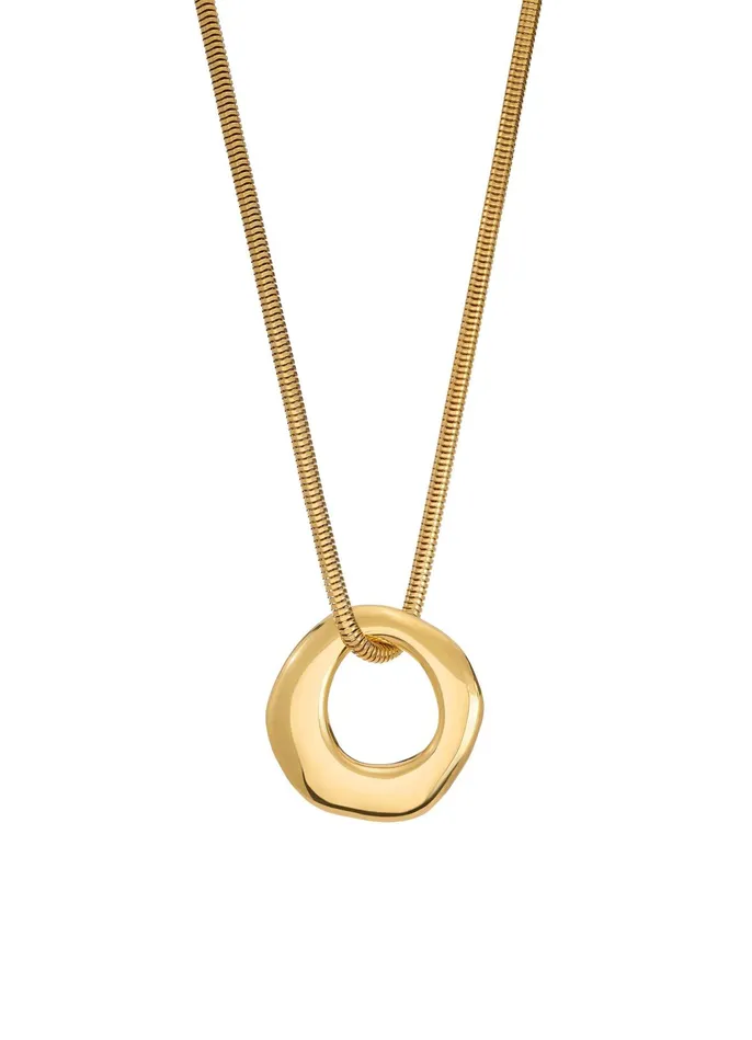 Women Christina Caruso Circle Pendant Necklace Gold St John Christina Caruso Jewelry