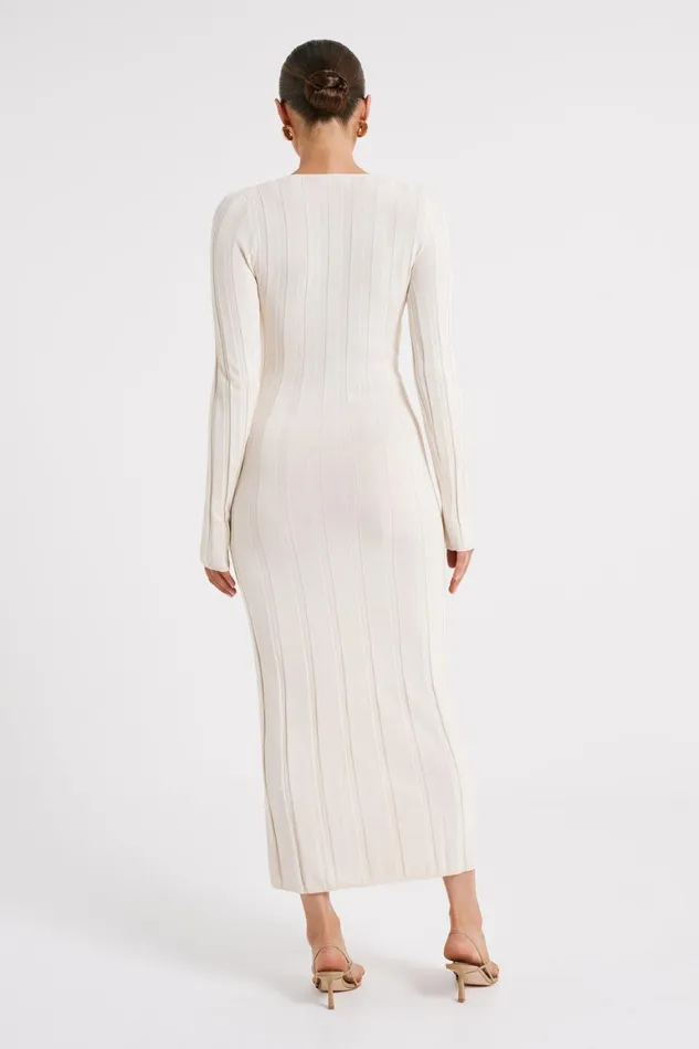 Women Ciara Ribbed Maxi Dress 8211 Ivory Ivory Meshki Maxi Dresses